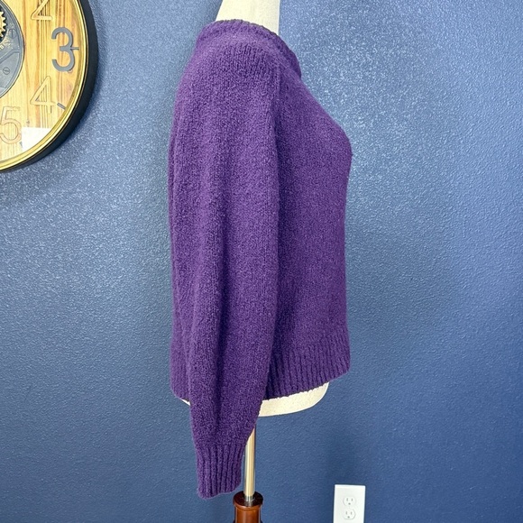 Banana Republic Factory Purple Boucle Pullover Crewneck Sweater | Large - Picture 4 of 6